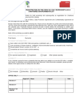 Application For Registration On The Cenv in A Day Workshop & As A Chartered Environmentalist