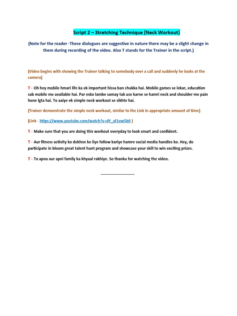 Script 2 - Stretching Technique | PDF