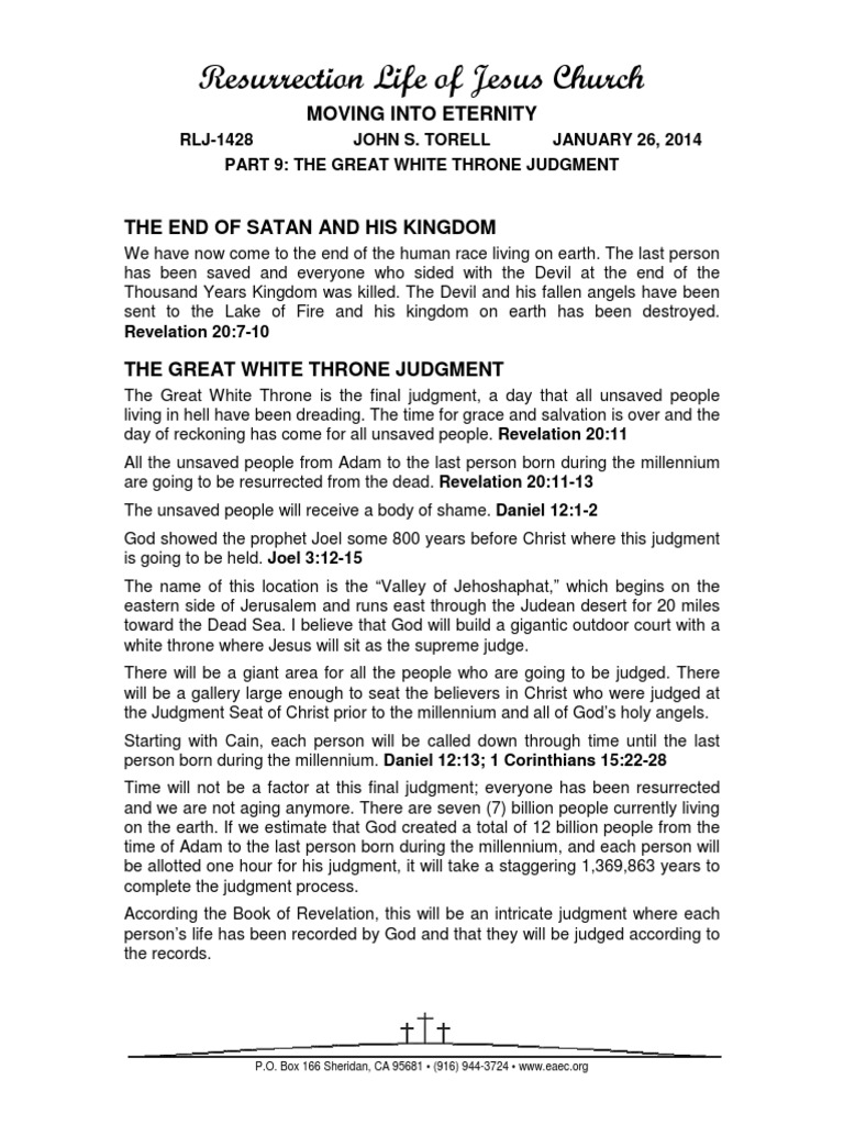 Understanding the Great White Throne Judgment | PDF | Last Judgment ...