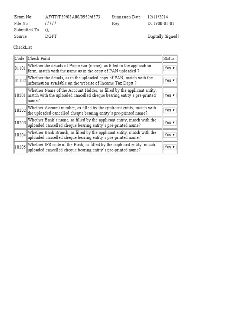 Iec Checklist
