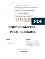 Derecho Procesal Penal (Glosario)