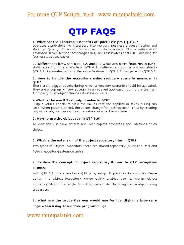 QTP Material For Beginners | PDF | Computers | Technology & Engineering