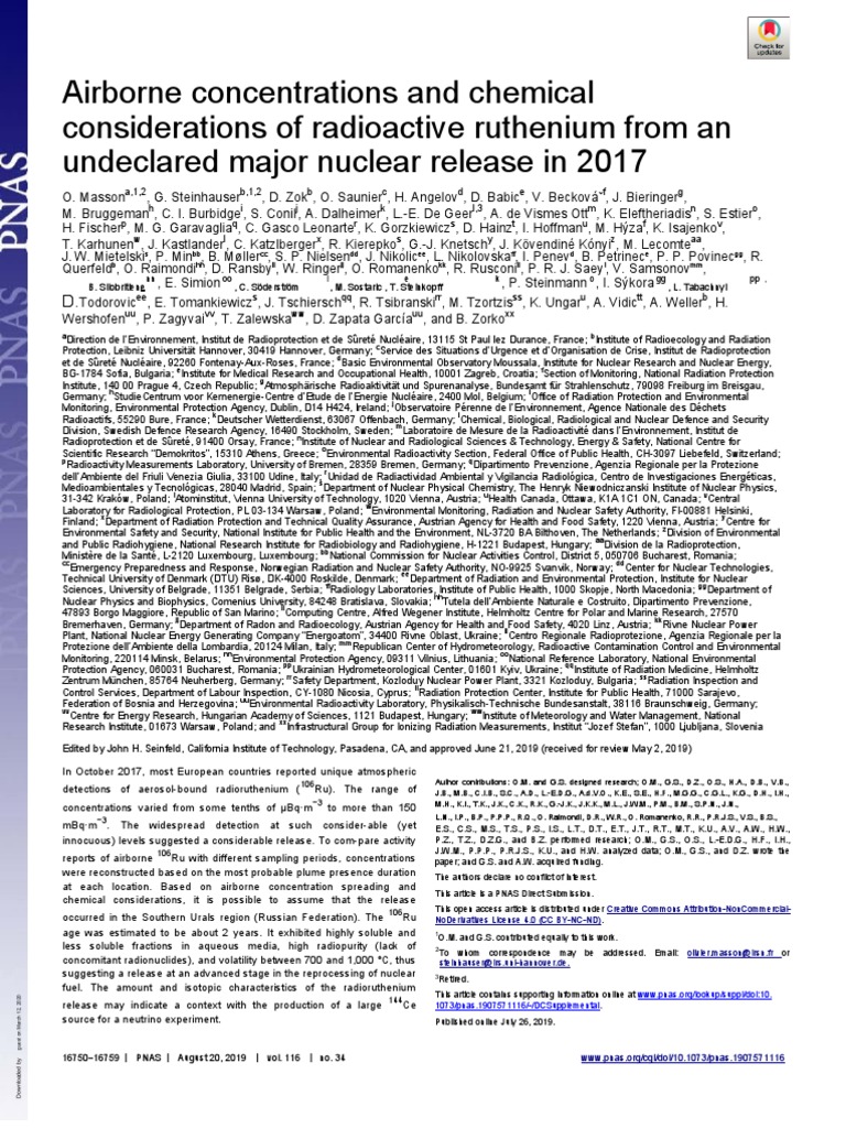 Airborne Concentrations and Chemical Considerations of Radioactive ...