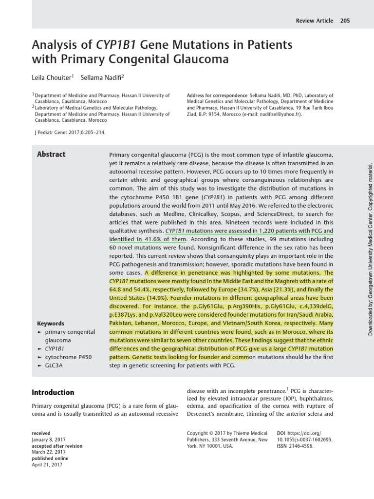 Analysis of CYP1B1 Gene Mutations in Patients | PDF | Zygosity | Mutation