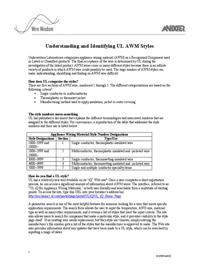 Understanding and Identifying UL AWM Styles: (Continued) | PDF | World Wide  Web | Internet & Web