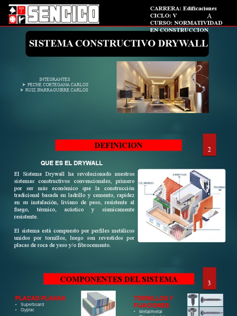 Sistema Constructivo Drywall: Guía Completa | PDF | Paneles de yeso ...
