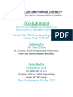 Assignment: Course Title: Wet Processing Engineering-2 Course Code: TEX-321