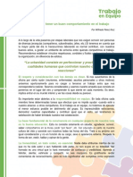 TE. Consejos para Tener Un Buen Comportamiento en El Trabajo PDF