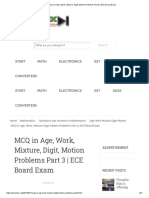 MCQ in Age, Work, Mixture, Digit, Motion Problems Part 3 - ECE Board Exam