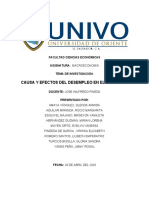 Causas y Efectos Del Desempleo en El Salvador