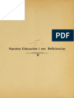 Nuestra Educacion y Sus Deficiencias. Salas Dario. 1913