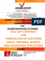 Vandrezzer welding and welder qualification for Addax Petroleum fabrication contract