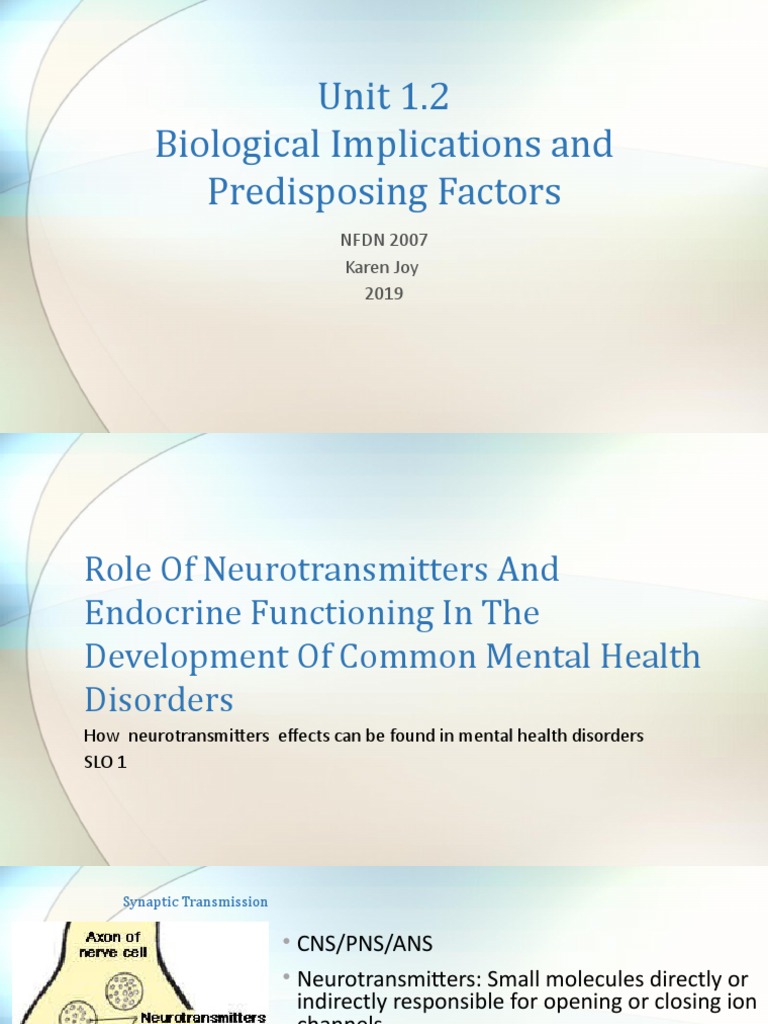 Neurotransmitters in Mental Health Disorders | PDF | Neurotransmitter ...