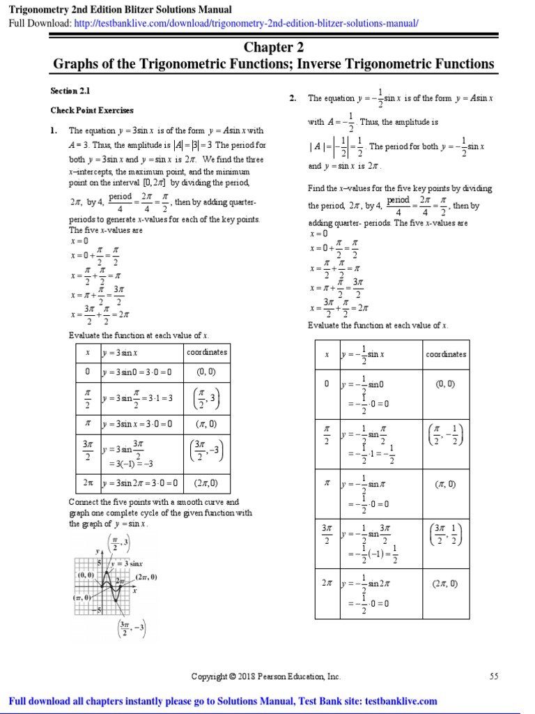 OK Trigonometry 2nd Edition Blitzer Solutions Manual PDF | PDF | Sine ...