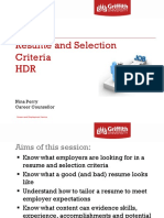 Resume and Selection Criteria HDR: Nina Perry Career Counsellor