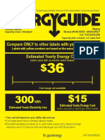 Compare ONLY To Other Labels With Yellow Numbers. Estimated Yearly Energy Cost