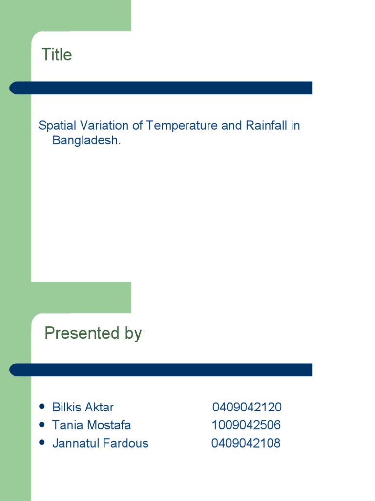 Spatial Variation of Temperature and Rainfall in Bangladesh | PDF