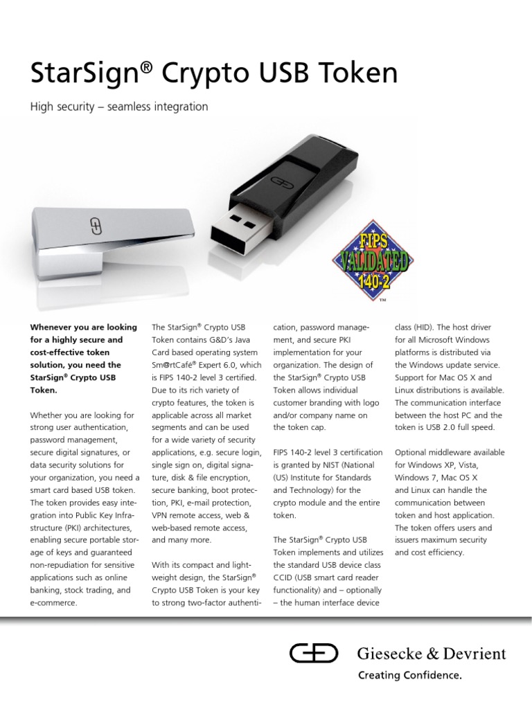 Starsign Crypto Usb Token: High Security - Seamless Integration | PDF |  Microsoft Windows | Operating System