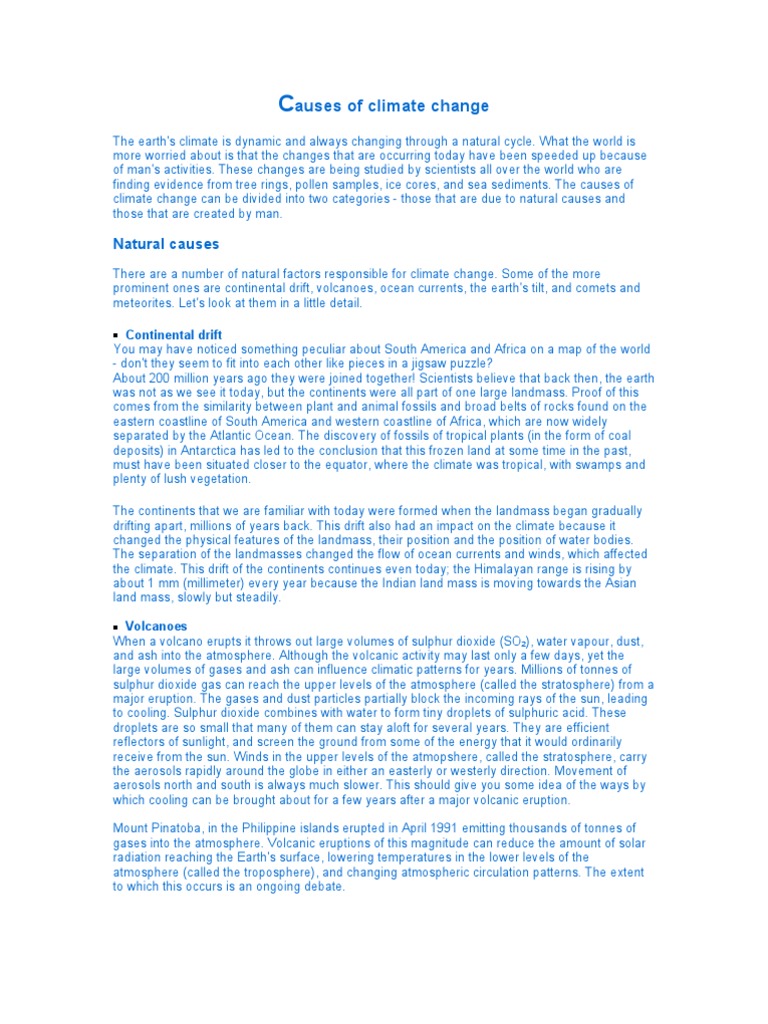 Causes of Climate Change | PDF | Greenhouse Gas | Greenhouse Effect