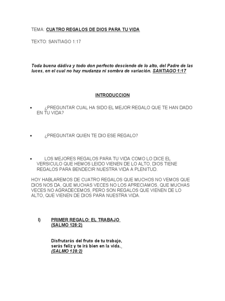 Cuatro Regalos de Dios para Ti | PDF | Dios | Textos Religiosos