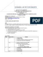 Zimbabwe Ezekiel Gutu University IMC Course Outline