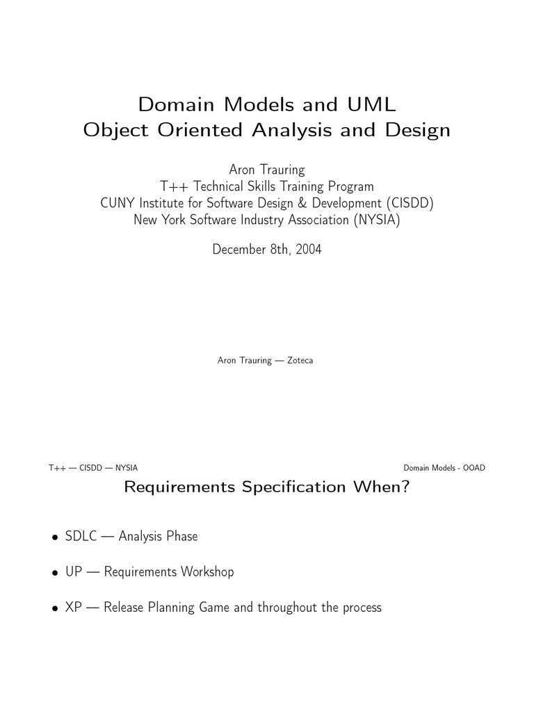 Domain Models and UML Object Oriented Analysis and Design | PDF