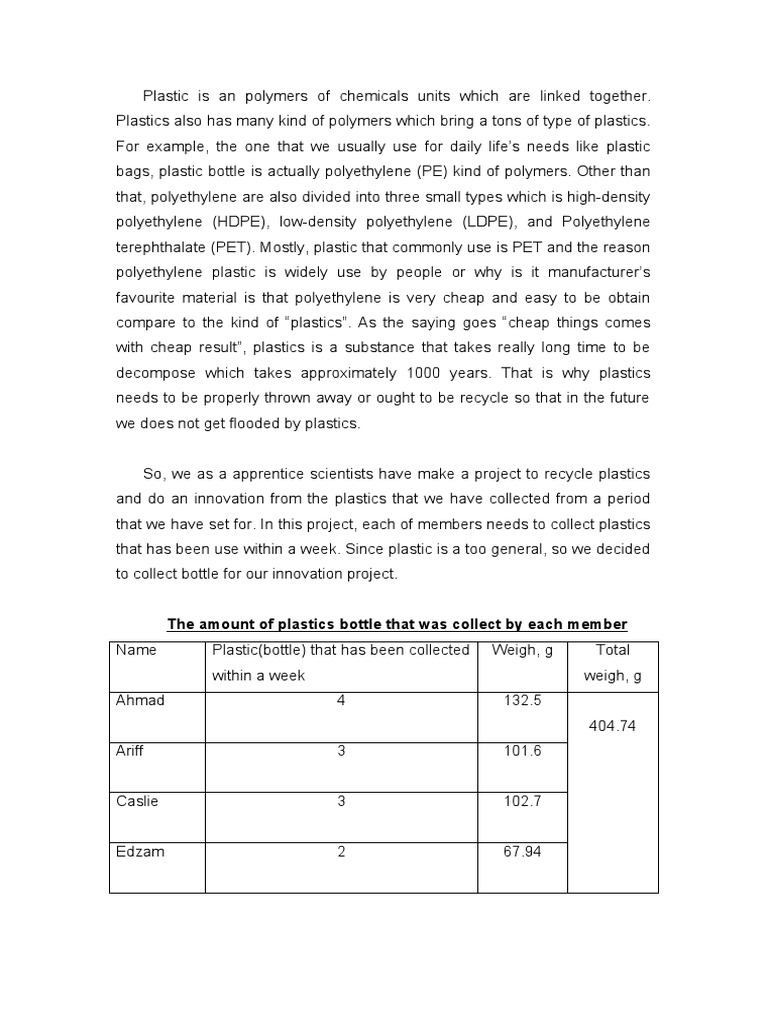 Group Chm258 Assignment Pdf Polyethylene Plastic