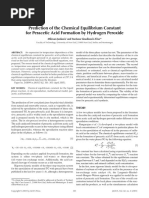 Prediction of the Chemical Equilibrium Constant for Peracetic Acid Formation by Hydrogen Peroxide 