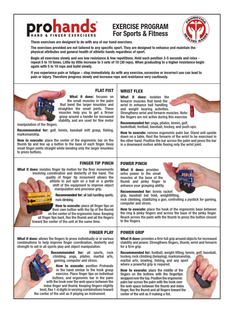 Exercise Program For Sports & Fitness: Wrist Flex Flat Fist | PDF ...