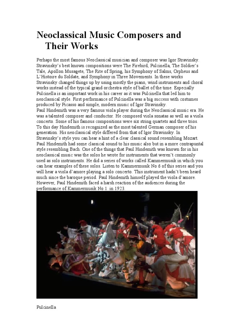 Neoclassical Music Composers and Their Works