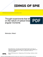 Proceedings of Spie: Thought Experiments That Shed Light On The Nature of Optical Linear and Angular Momenta