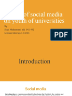 Impact of Social Media On Youth of Universities (Defence)