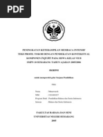 Peningkatan Keterampilan Membaca Intensif Teks Profil Tokoh Dengan Pendekatan Kontekstual Komponen Inquiry Pada Siswa Kelas Vii B SMPN 10 Semarang Tahun Ajaran 2005-2006