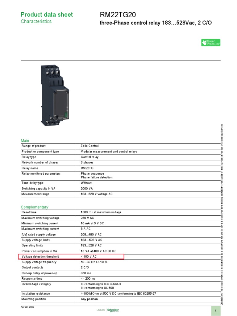 Zelio Control Relays RM22TG20 Datasheet PDF Alternating Current