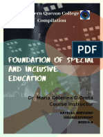 Foundation of Special and Inclusive Education