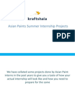Asian Paints Summer Internship Projects