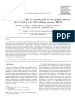 Optimization of Medium For Decolorization of Solar Golden Yellow R Direct Textile Dye by Schizophyllum Commune IBL-06