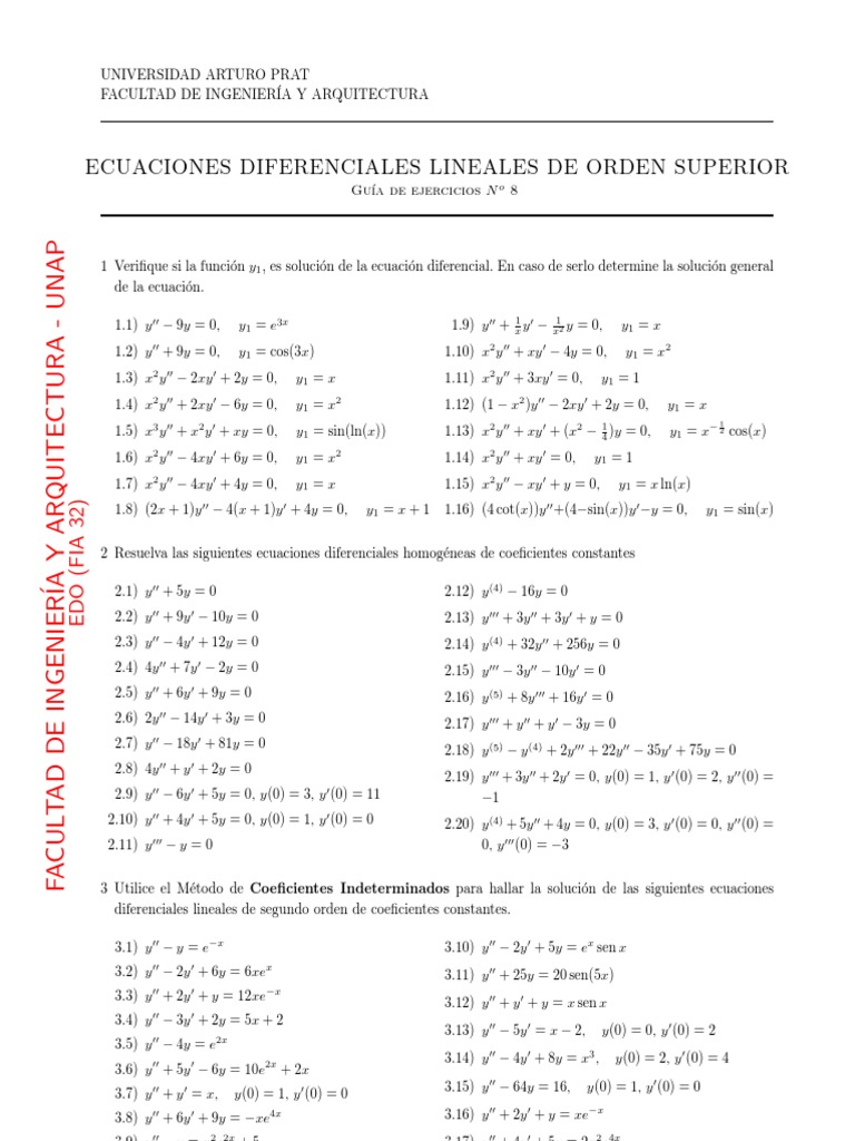 Guia 8 1 Pdf Analisis Matematico Ecuaciones