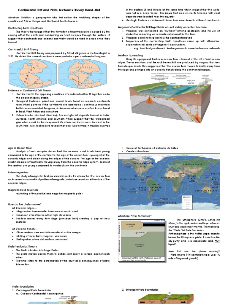 Continental Drift and Plate Tectonics Overview | PDF | Plate Tectonics ...