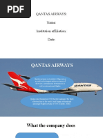 Qantas Airways: Name: Institution Affiliation: Date