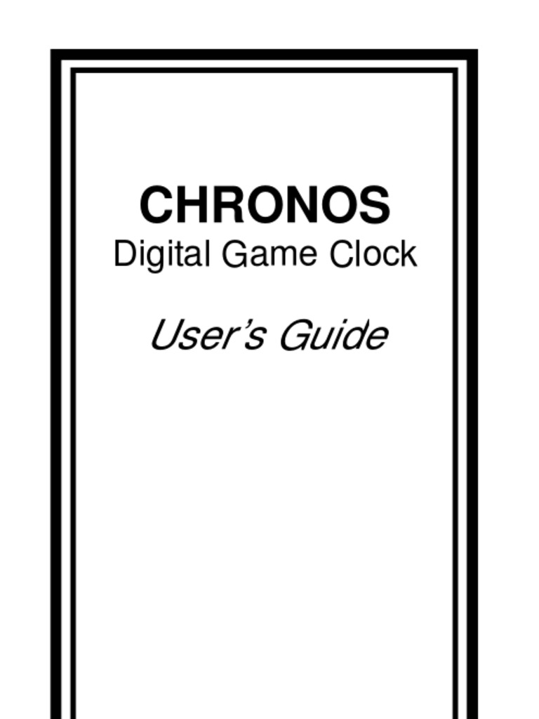 Chronos: Digital Game Clock | PDF | Abstract Strategy Games ...