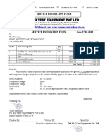 Hi-Q Test Equipment PVT LTD: Service Estimation Form