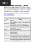 Windows SDK Tools Listing