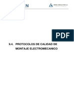 9.3 Protocolos de Calidad de Montaje Electromecánicas