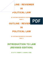 Outline / Reviewer IN Political Law: Introduction To Law (Revised Edition)