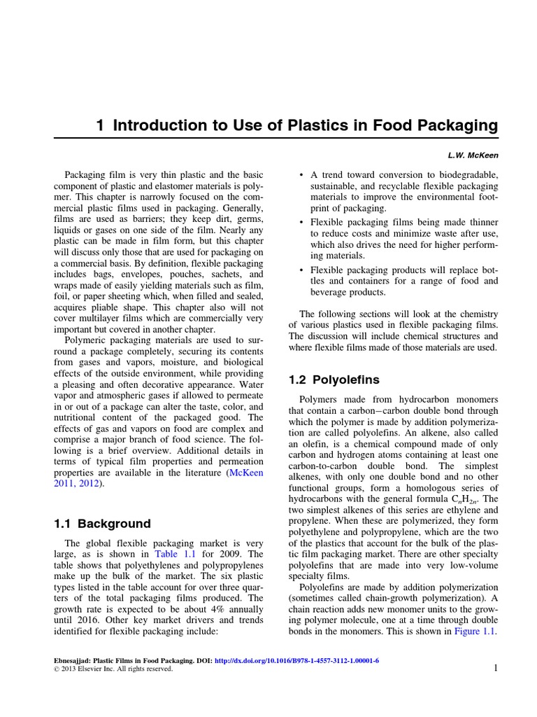 Plastic Film in Food Industry | PDF | Polyolefin | Alkene