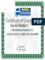 Gen Ed Module 1: Letm19 Laguna-James Paul Belmoro