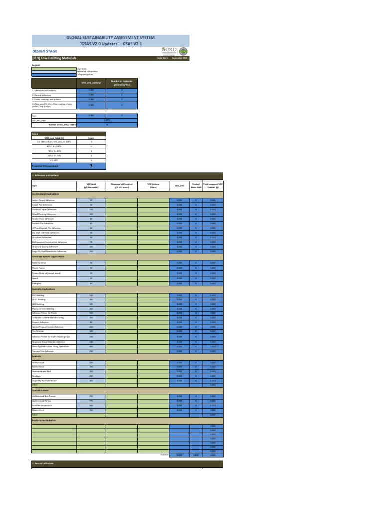 GSAS V2.1 DES IE 09 Low Emitting Materials | PDF | Materials | Building ...