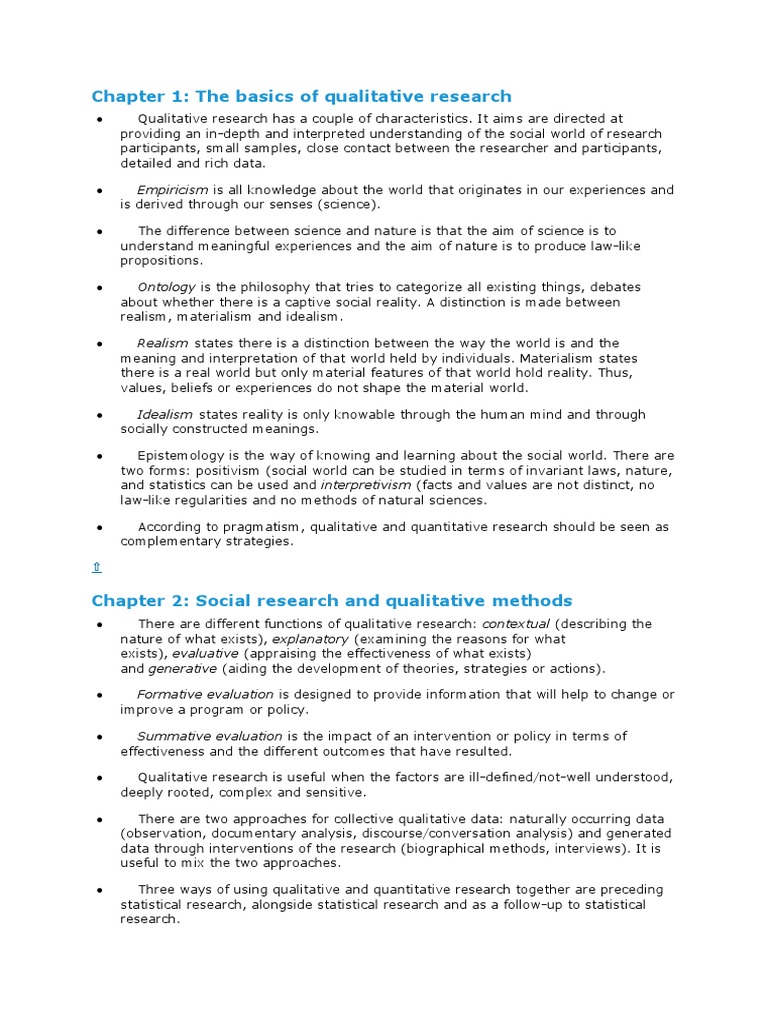 Chapter 1: The Basics of Qualitative Research | PDF | Qualitative ...