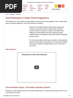 Chord Resolution in Guitar Chord Progressions